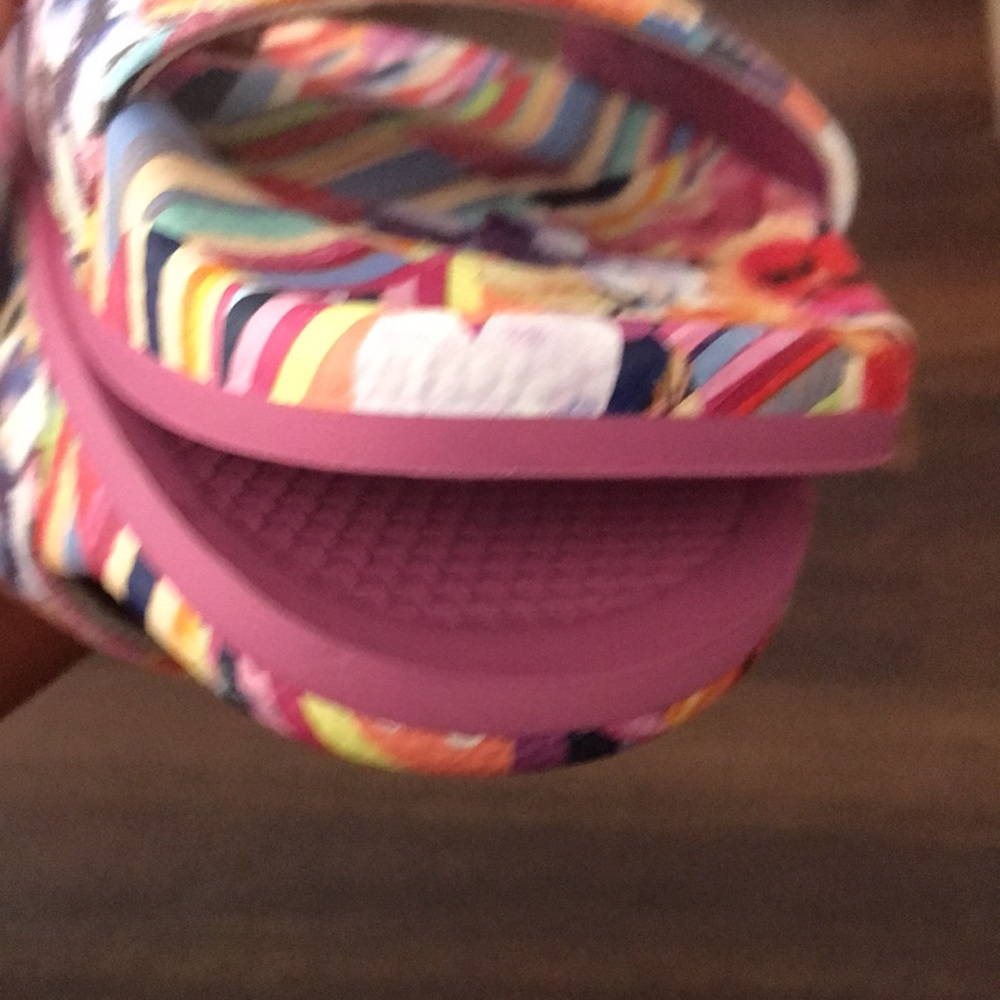 Johnny Was Floral Stripe Pool Slides NWT - Picture 9 of 12